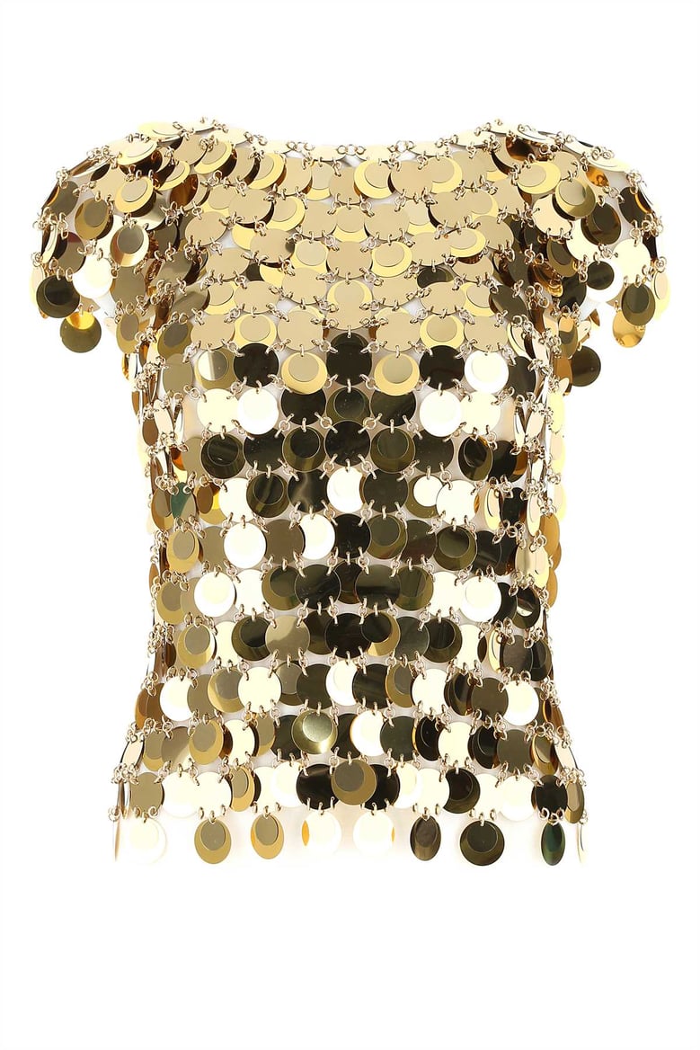 gold sequins top by Selfnex