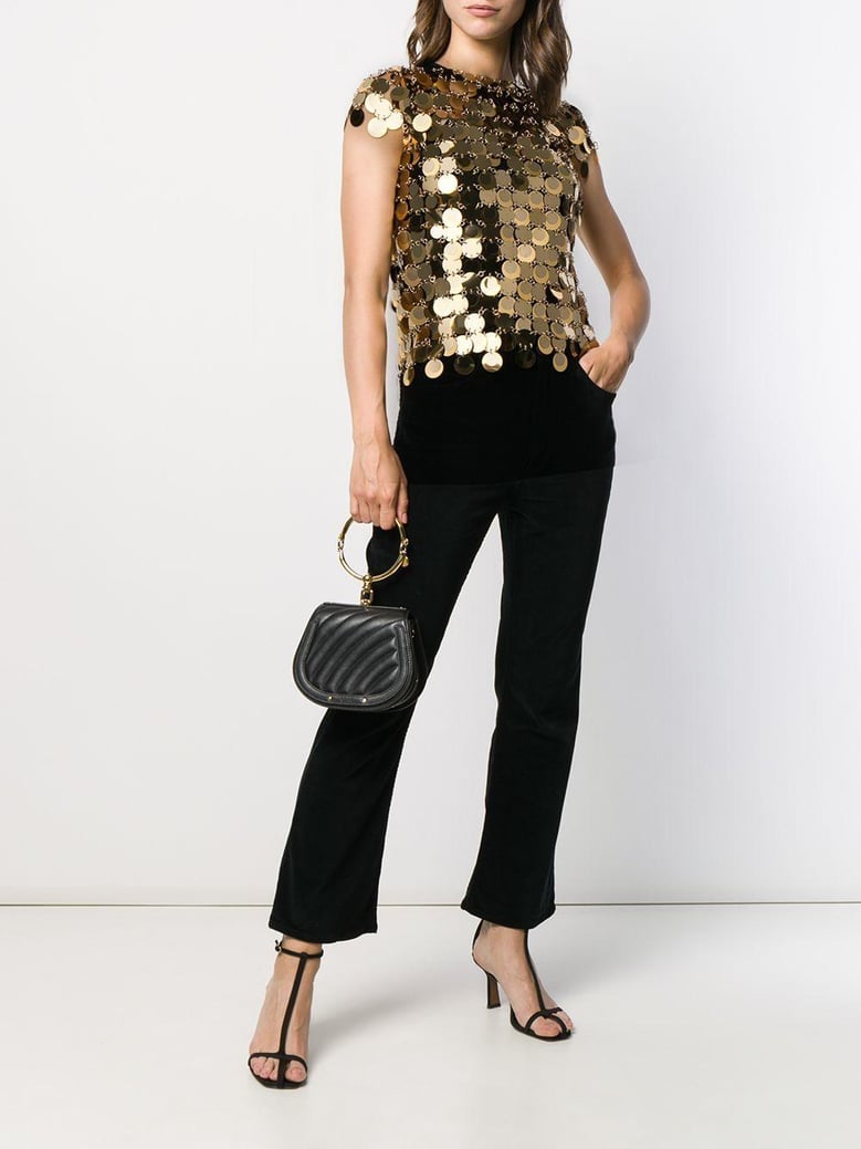 gold sequins top by Selfnex