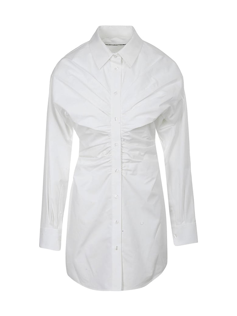 pulled shirt dress with back cummerbund by Selfnex