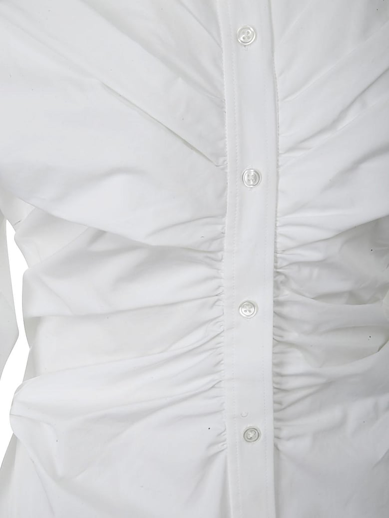 pulled shirt dress with back cummerbund by Selfnex