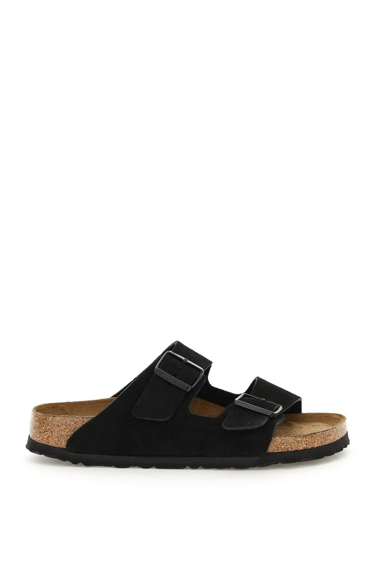 black suede arizona slippers by Selfnex