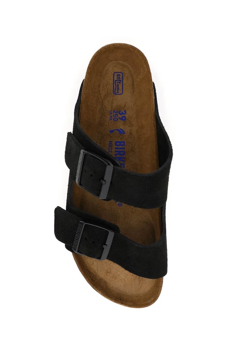 black suede arizona slippers by Selfnex