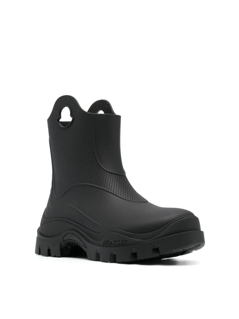 misty logo round toe rain boots by Selfnex