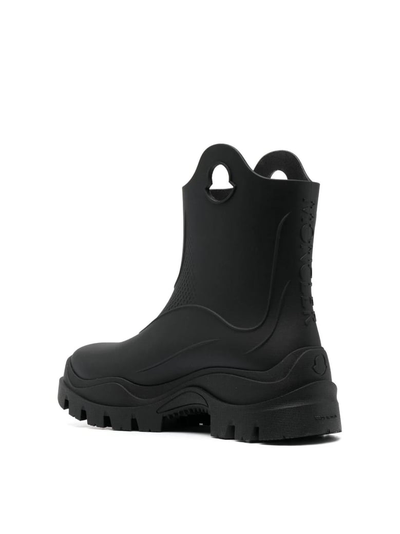 misty logo round toe rain boots by Selfnex