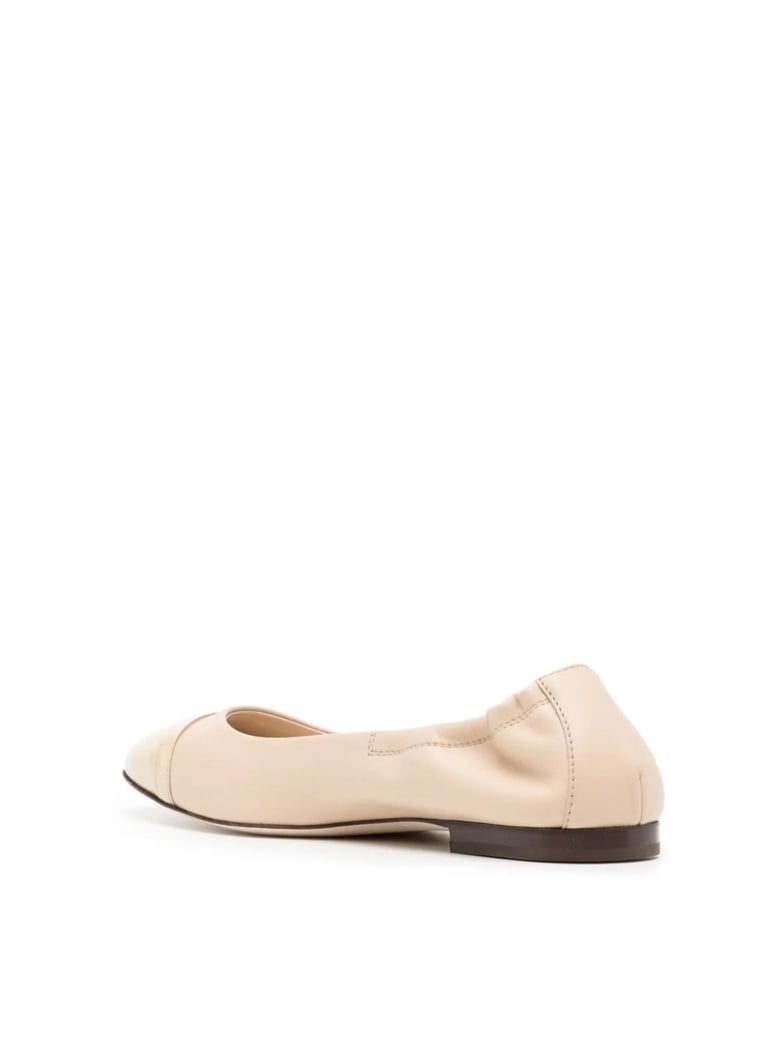 t logo strap leather ballerinas by Selfnex