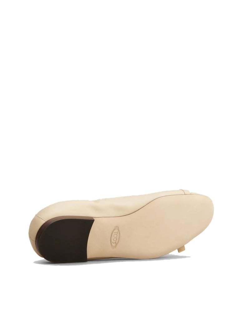 t logo strap leather ballerinas by Selfnex