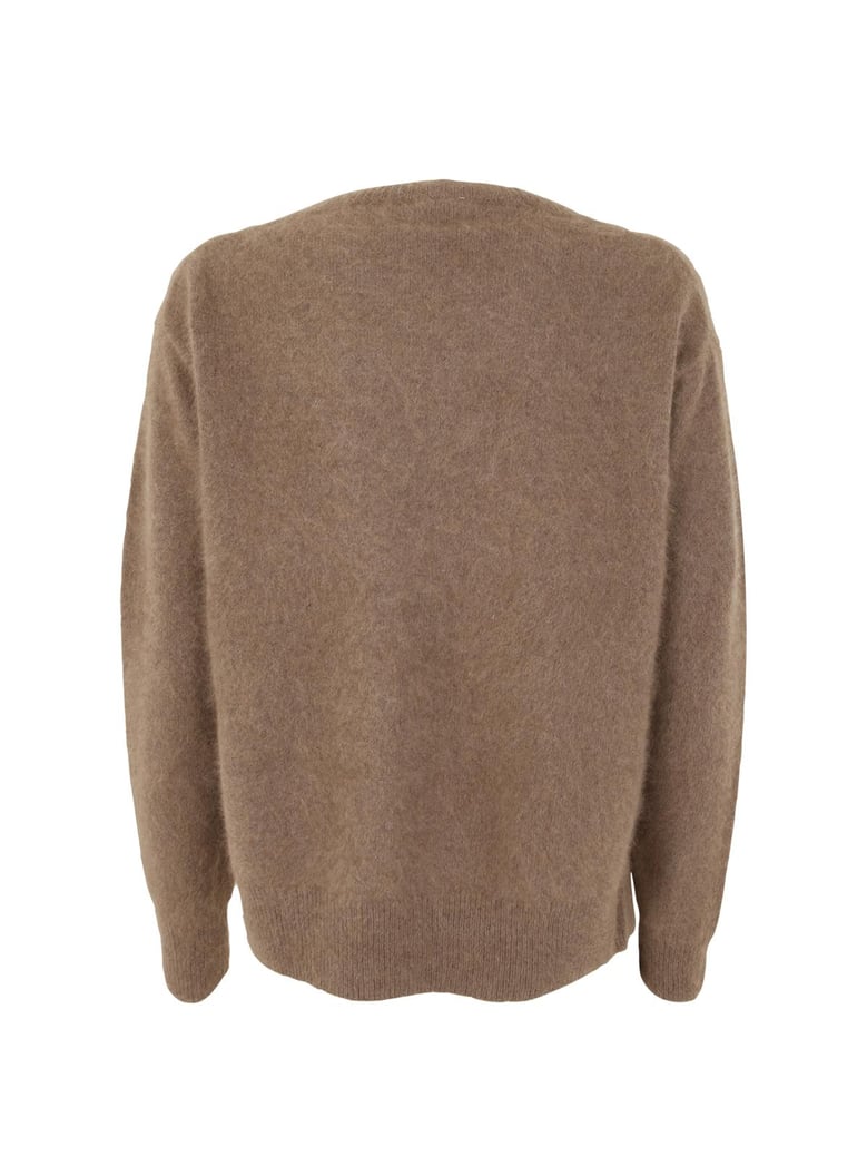 crew neck sweater with side slits by Selfnex