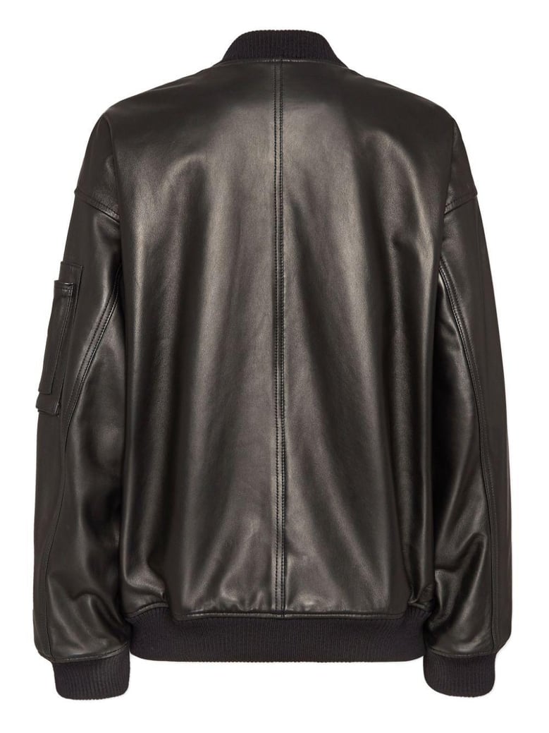 leather oversize bomber by Selfnex