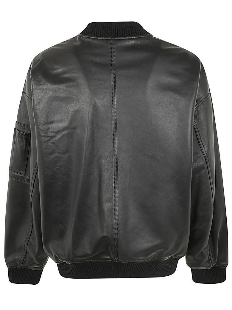 leather oversize bomber by Selfnex