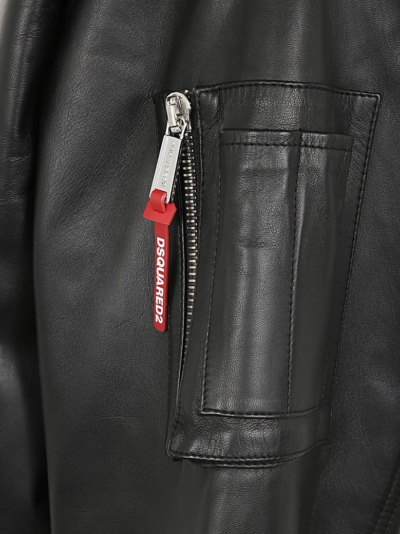 leather oversize bomber by Selfnex