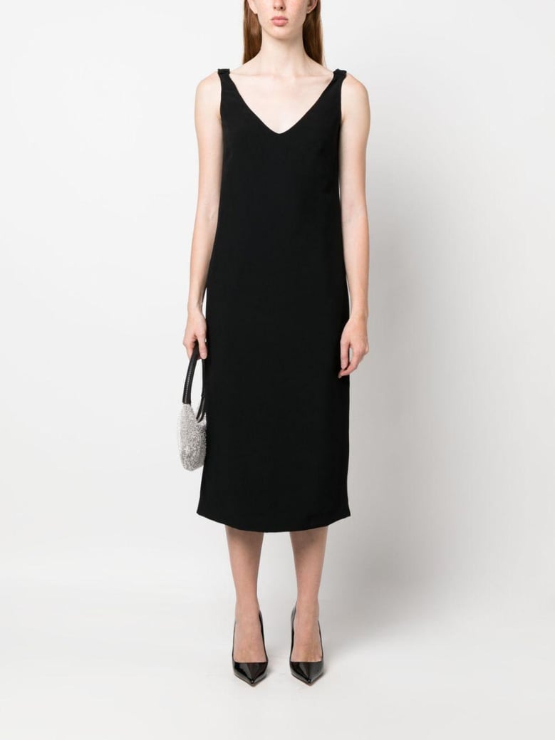 v neck pencil midi dress by Selfnex