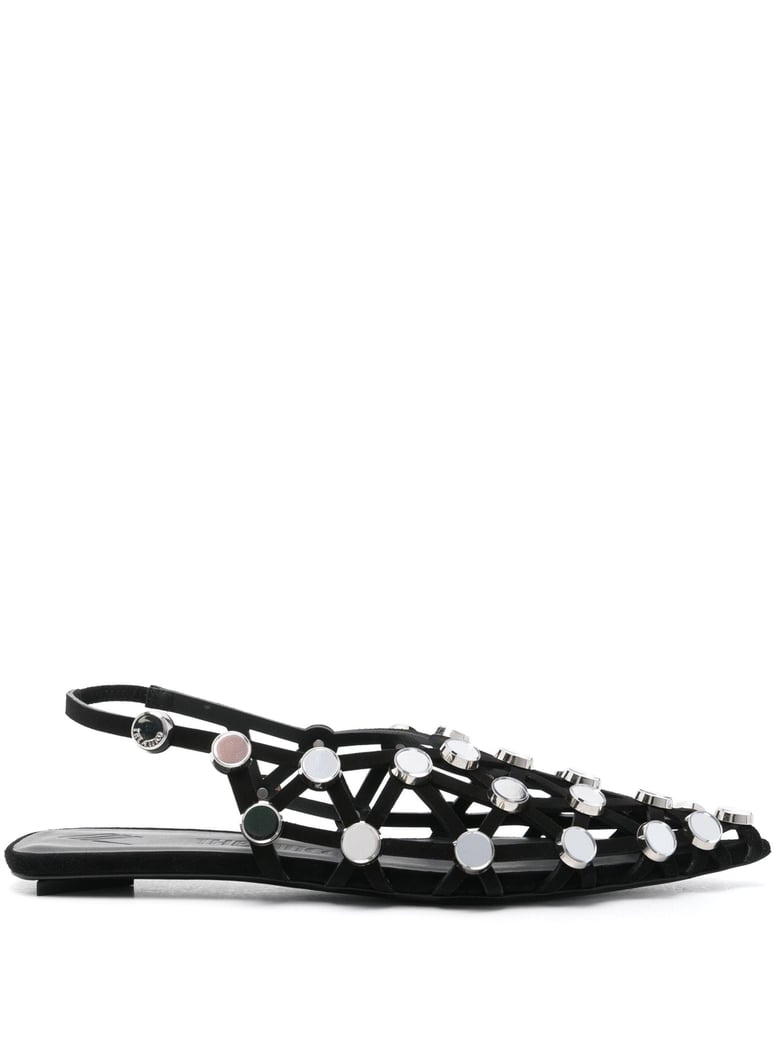 black suede grid ballerinas by Selfnex