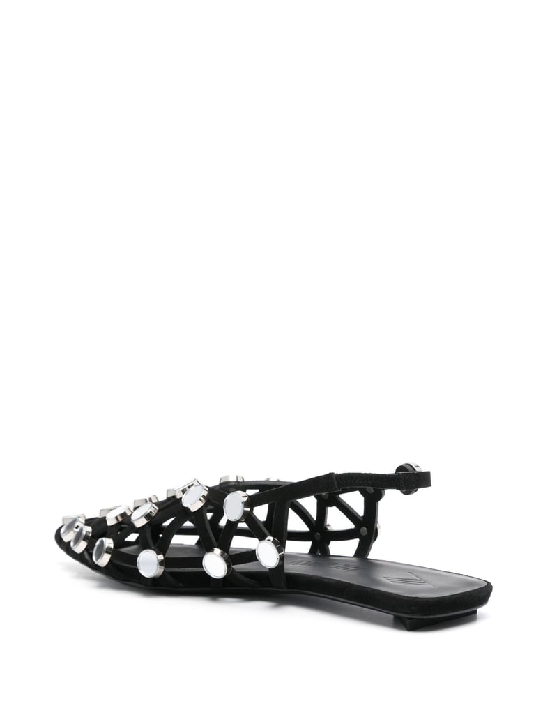 black suede grid ballerinas by Selfnex