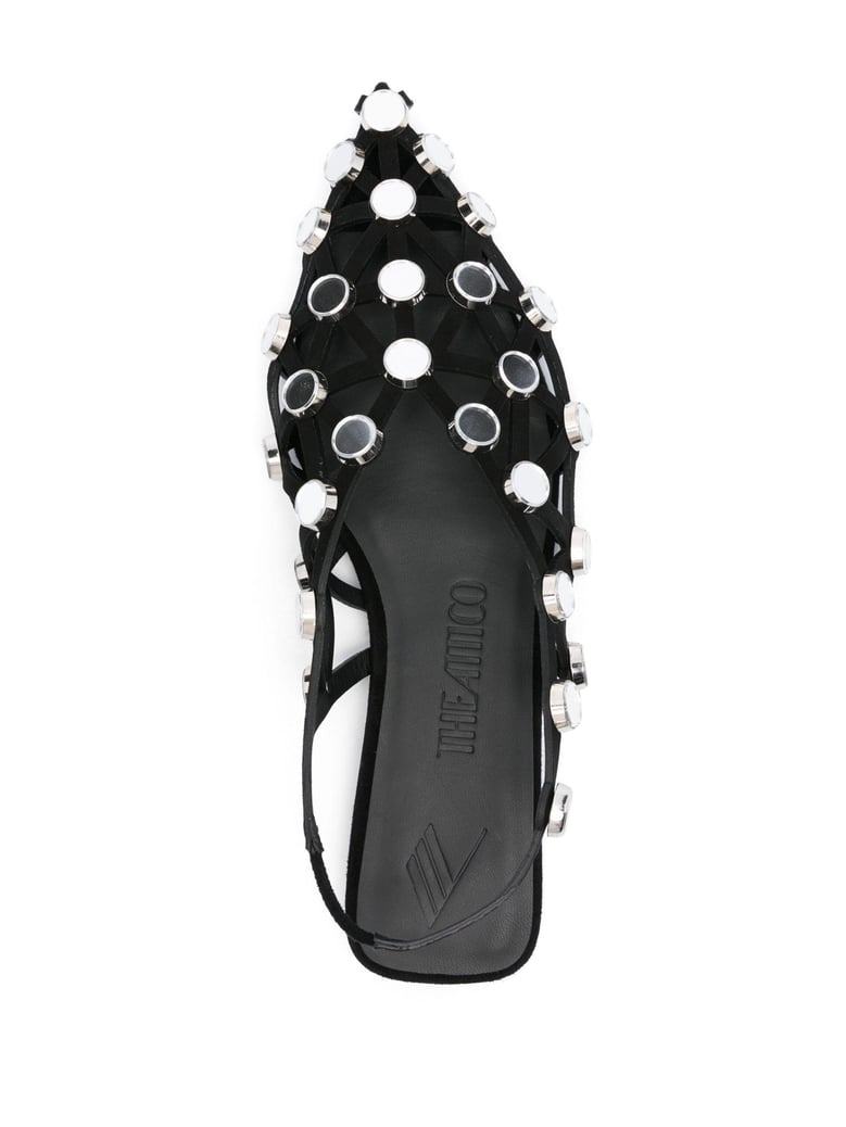 black suede grid ballerinas by Selfnex