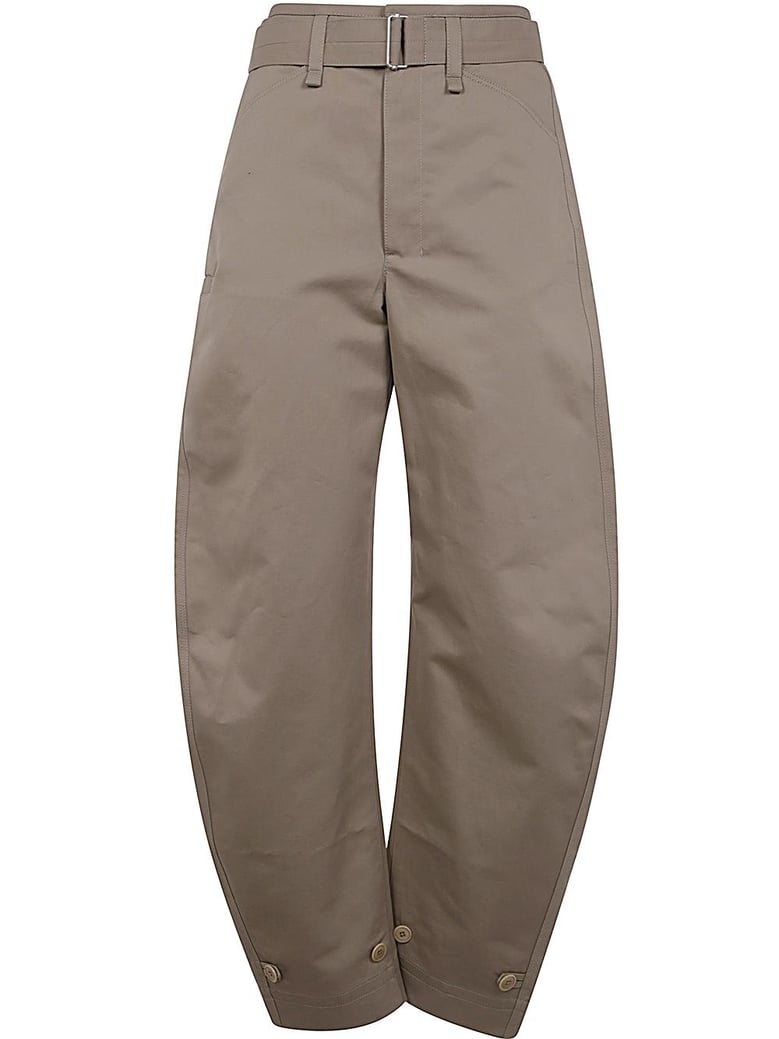belted tapered pants by Selfnex