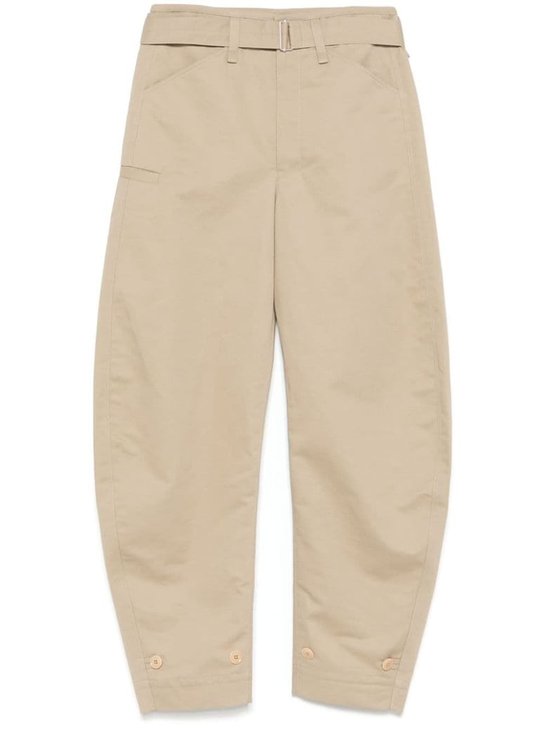 belted tapered pants by Selfnex