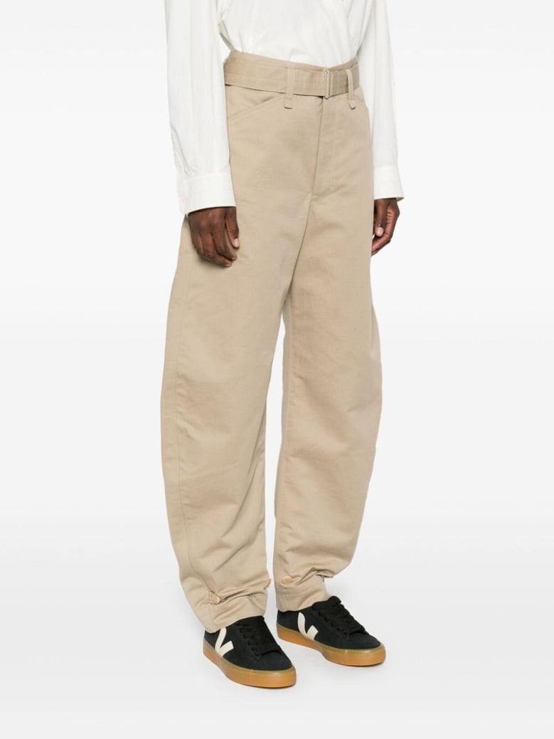 belted tapered pants by Selfnex