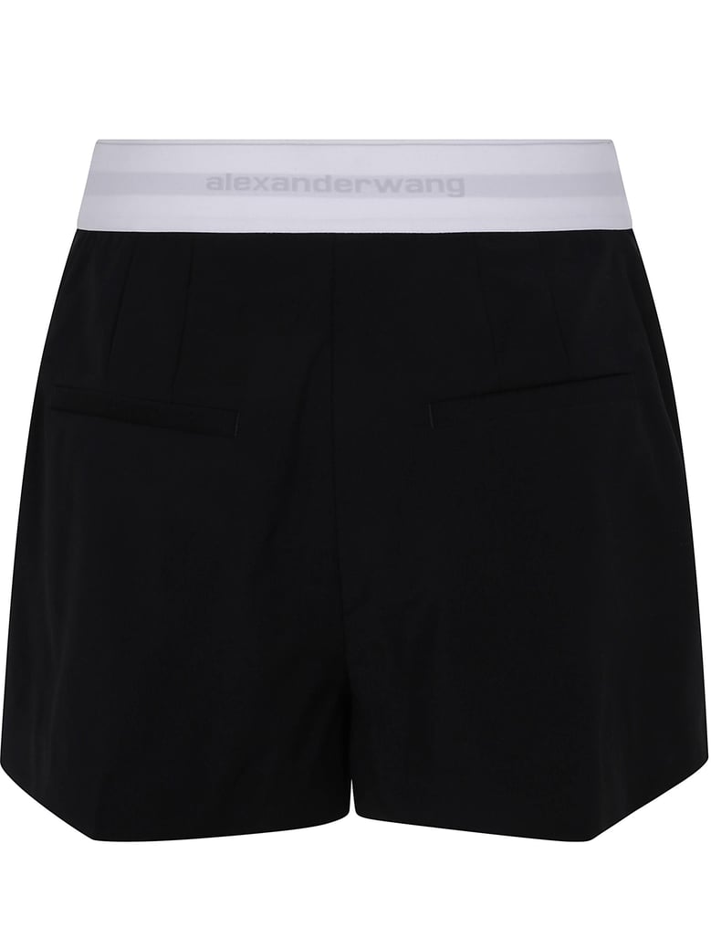 high waisted pleated short with logo elastic by Selfnex