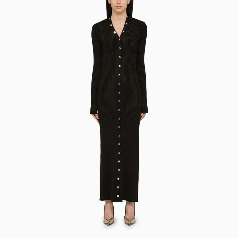 black viscose long cardigan by Selfnex