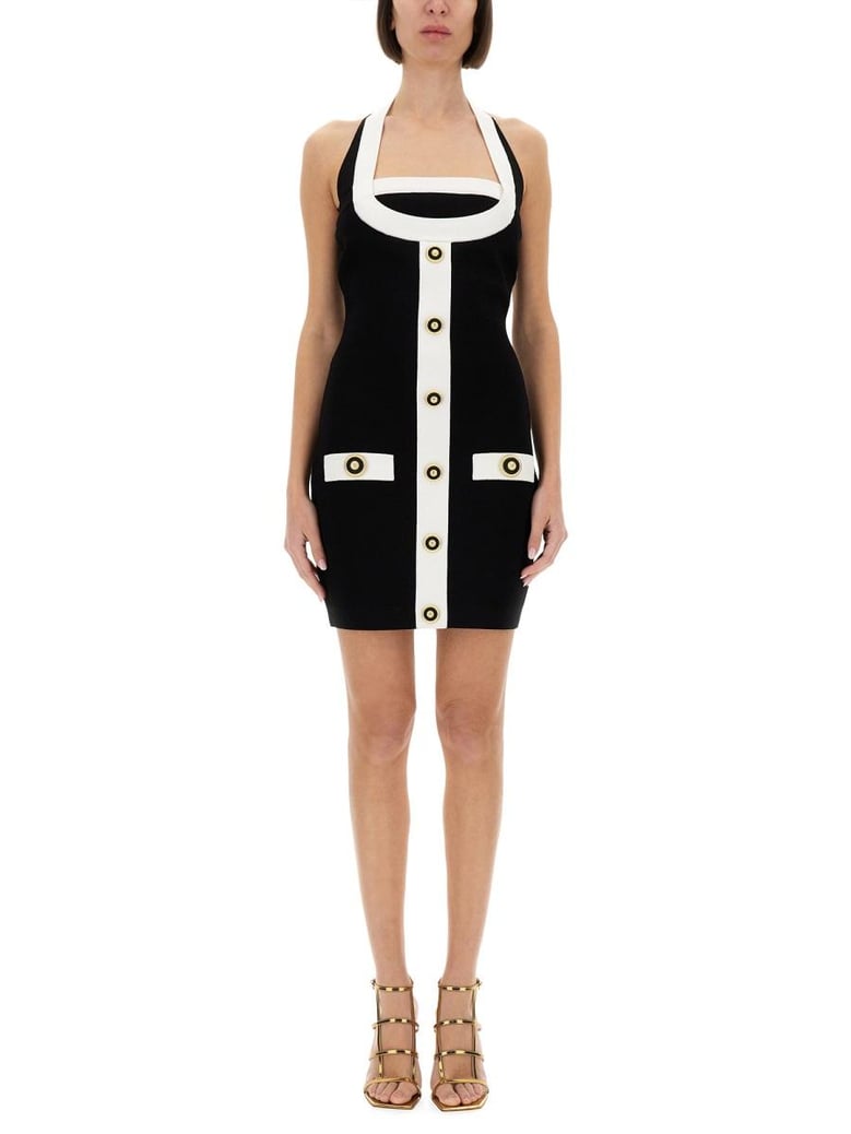 two tone knitted mini dress by Selfnex