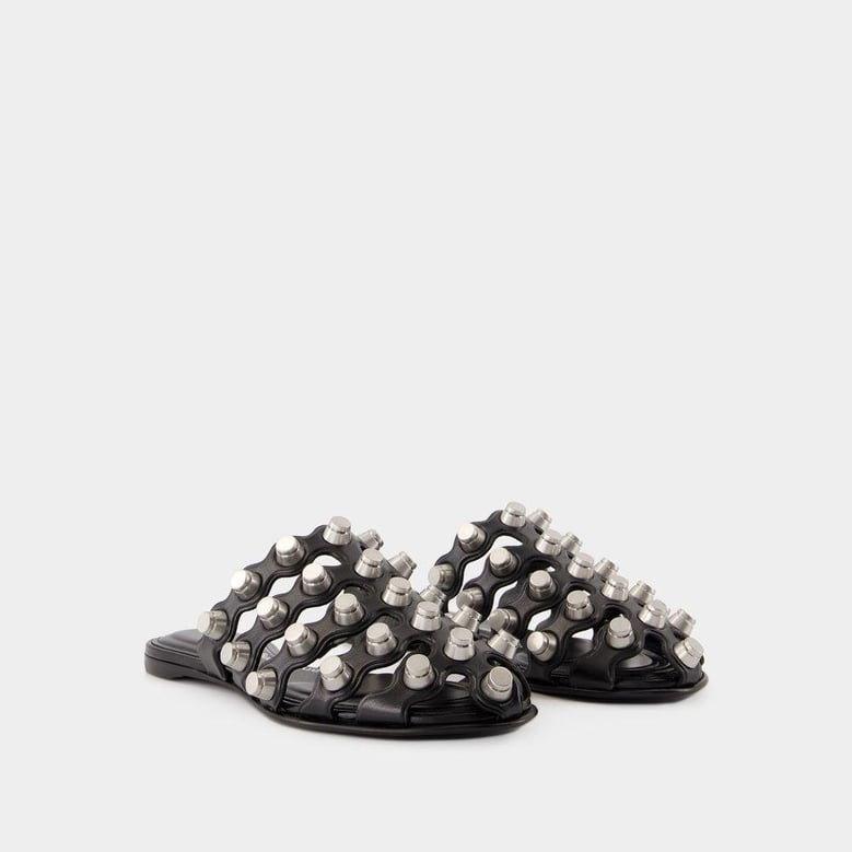 rexa cage slide flat shoes by Selfnex