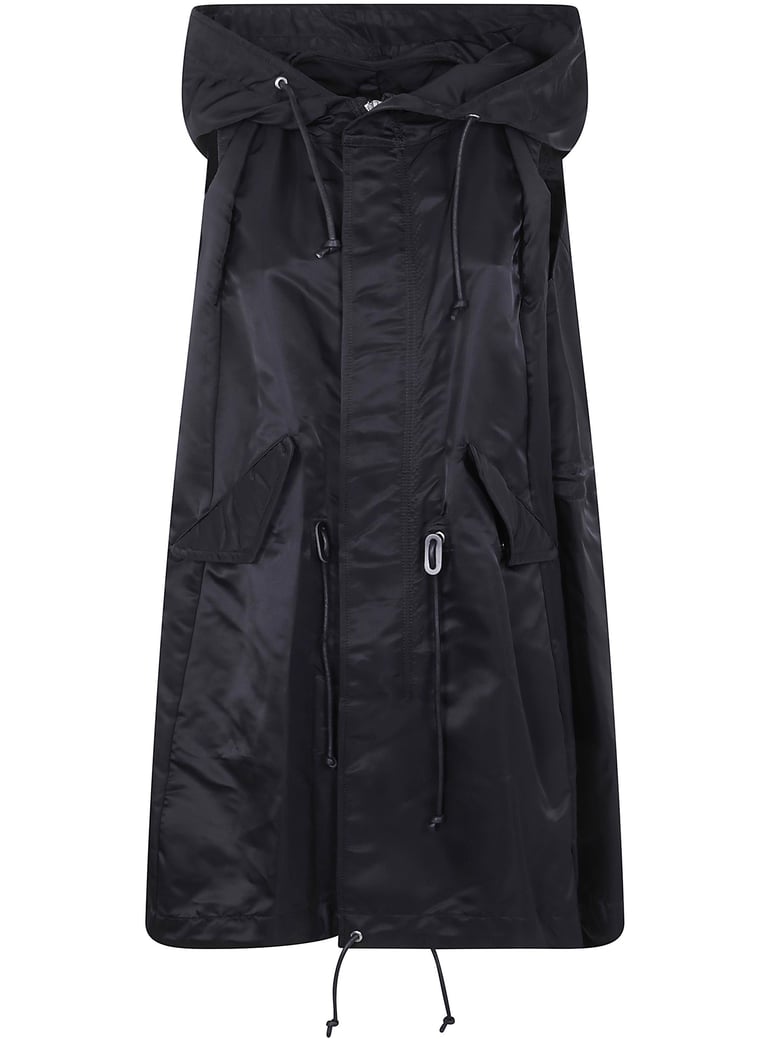 nylon twill hoodie vest by Selfnex