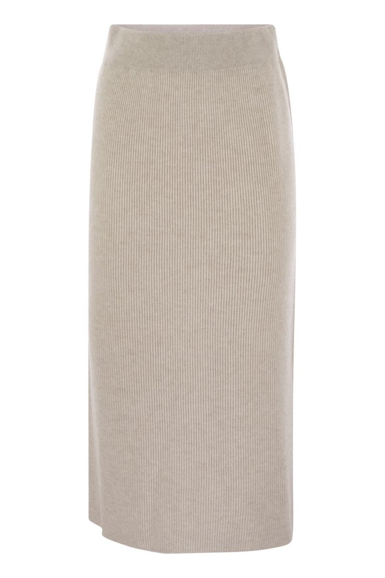cashmere and silk ribbed skirt by Selfnex