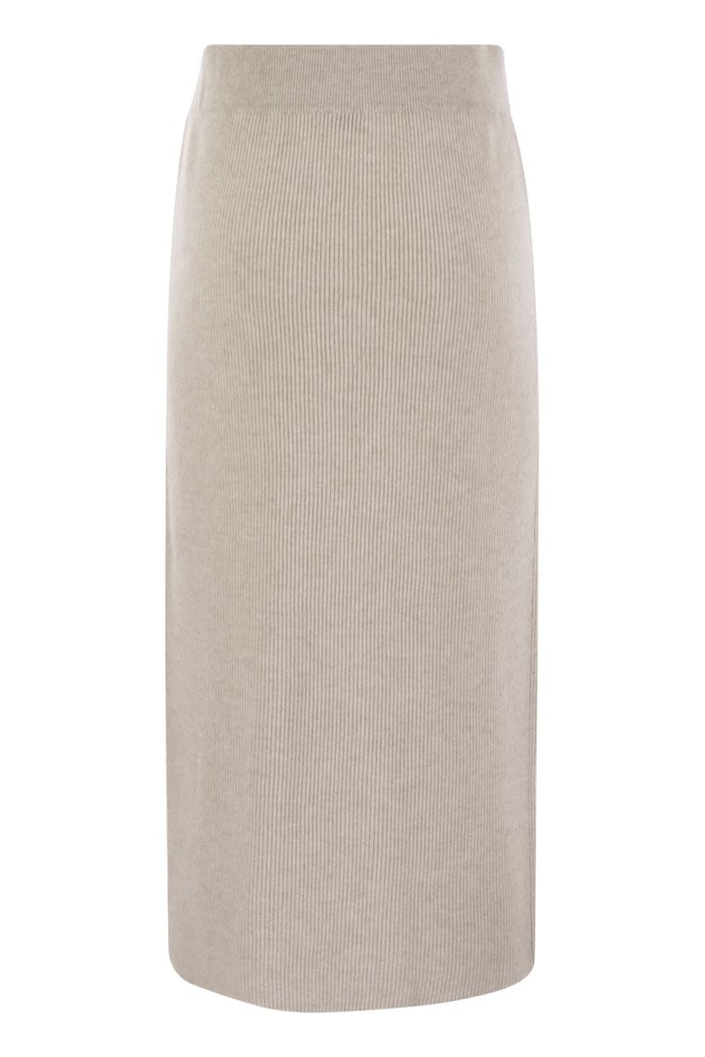 cashmere and silk ribbed skirt by Selfnex