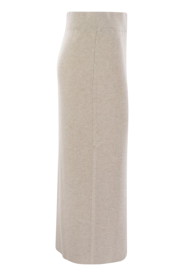 cashmere and silk ribbed skirt by Selfnex