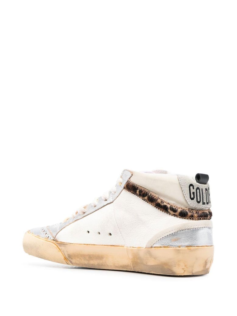 mid star sneaker silver beige leopard by Selfnex