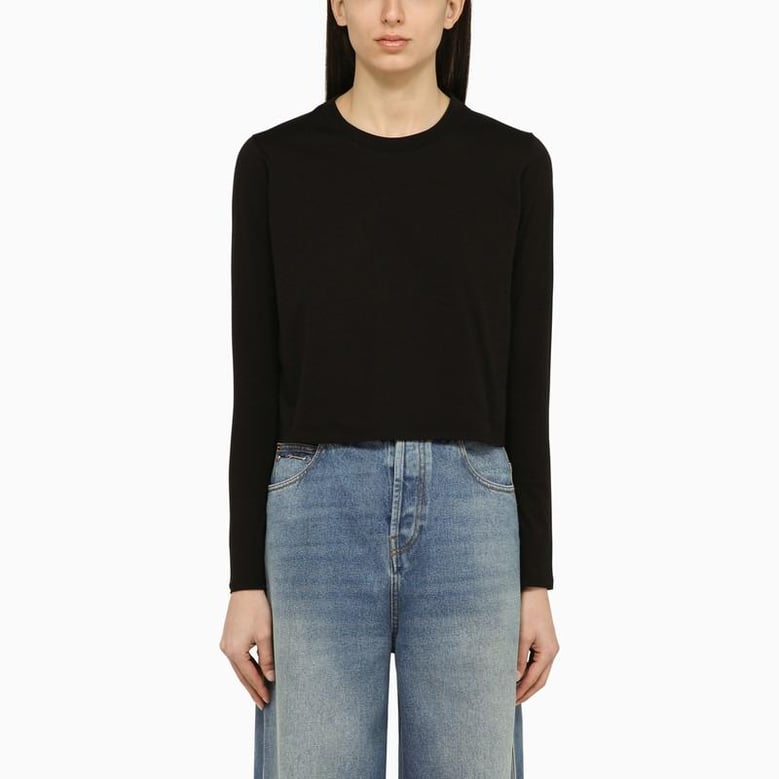 black cotton crew-neck t-shirt by Selfnex