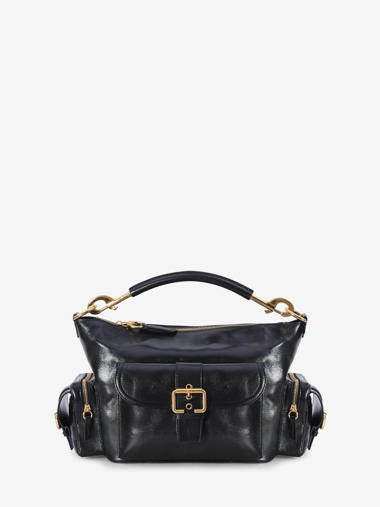 shiny leather camera bag by Selfnex