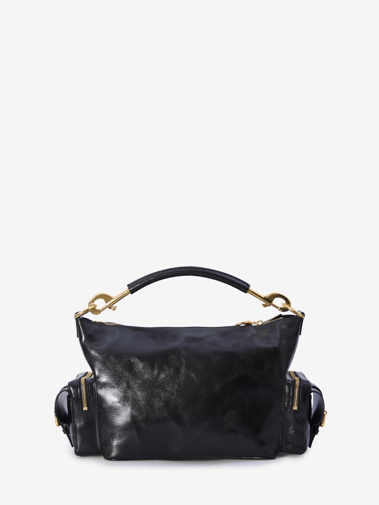 shiny leather camera bag by Selfnex