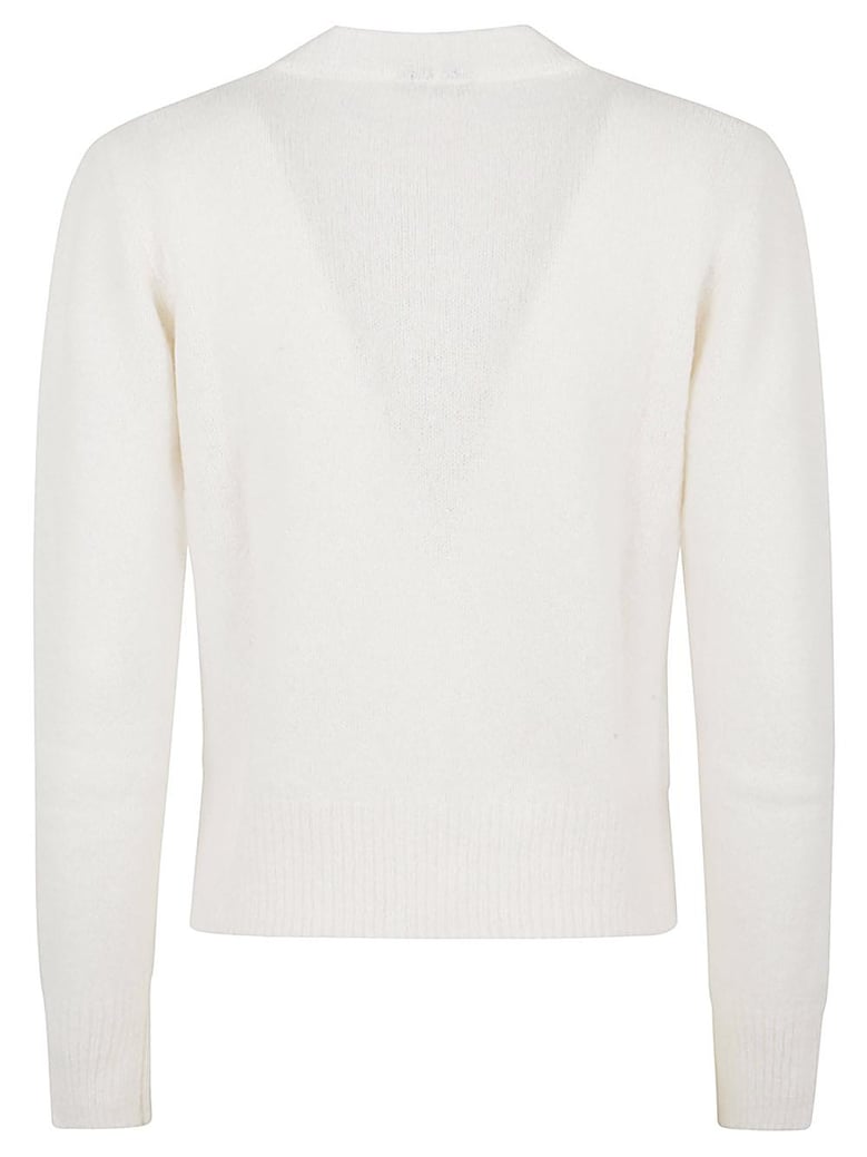 wool v-necked cardigan by Selfnex
