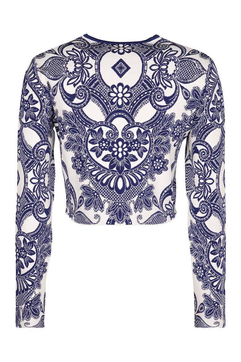 jacquard knit cardigan by Selfnex