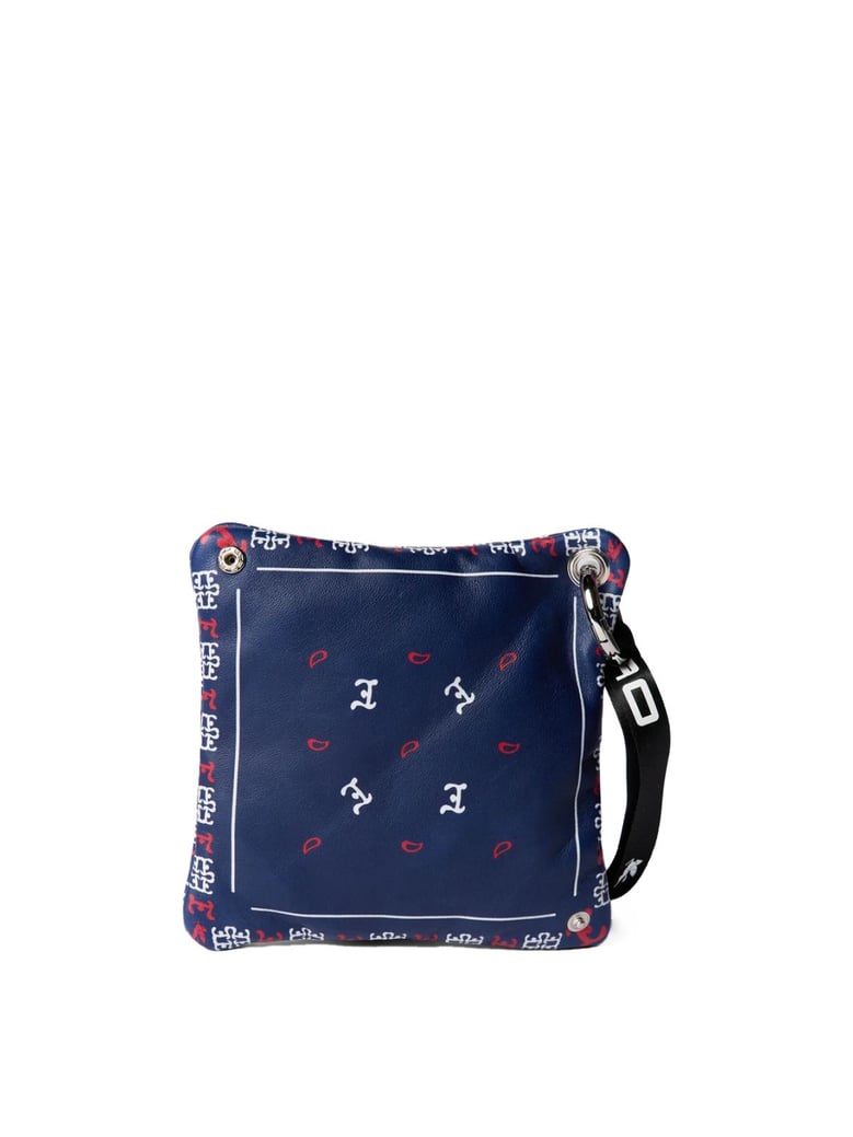 paisley print logo pouch bag by Selfnex