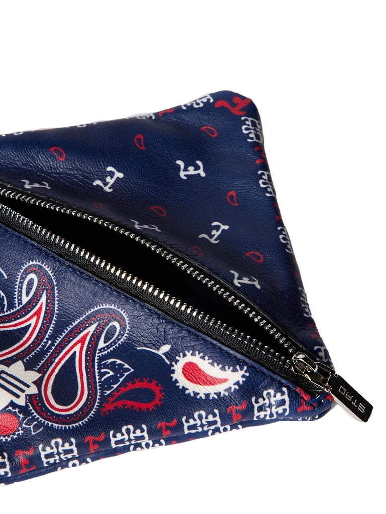 paisley print logo pouch bag by Selfnex