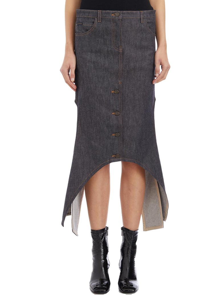 denim reversed skirt by Selfnex