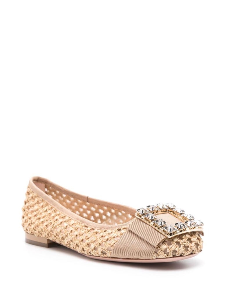 très vivier raffia ballet flats by Selfnex