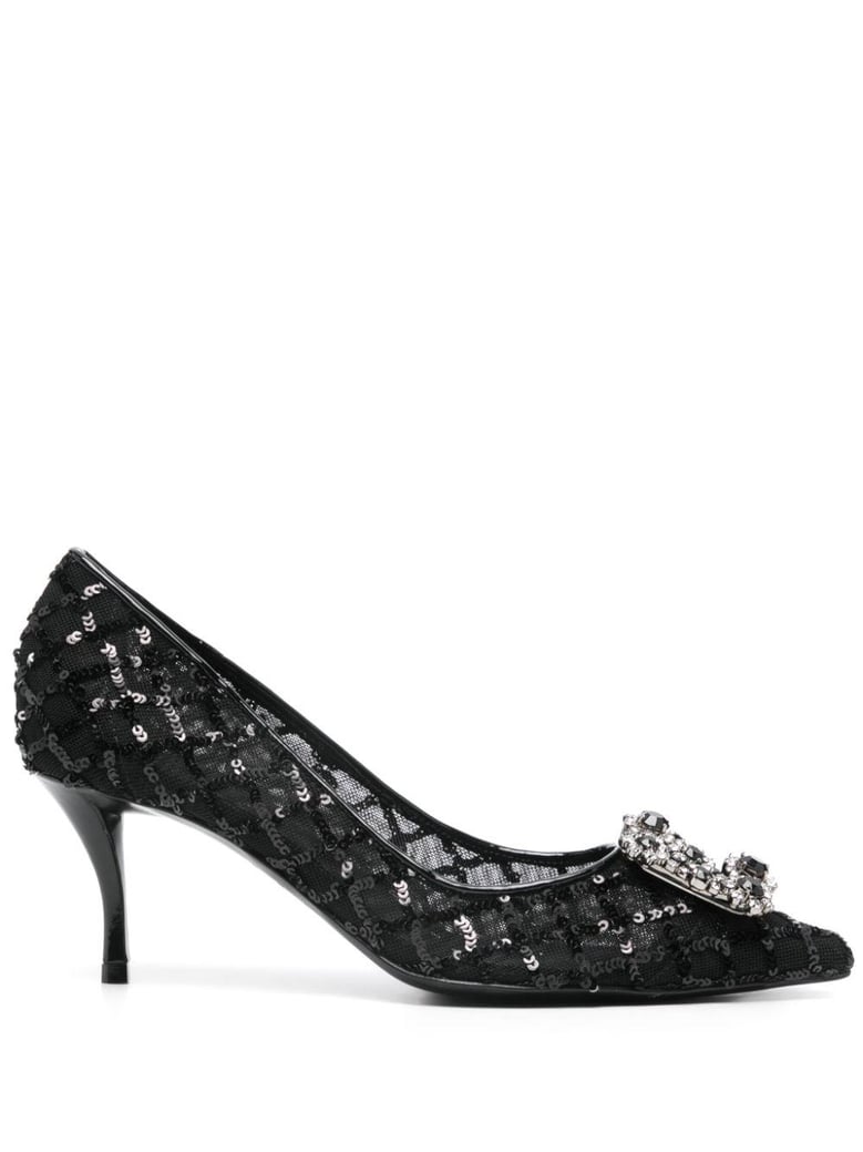 flower strass pumps by Selfnex