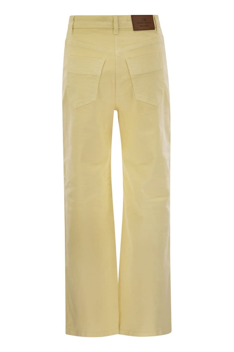 dyed cotton jeans with logo charm by Selfnex