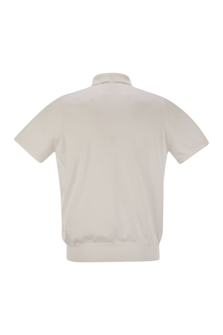 lightweight cotton knit polo shirt by Selfnex