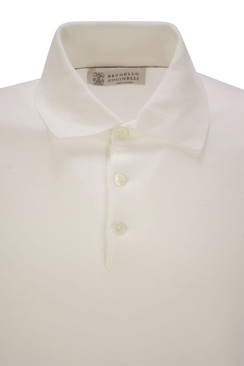 lightweight cotton knit polo shirt by Selfnex