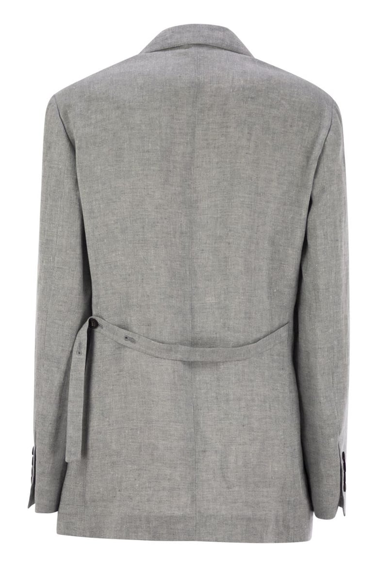 sparkling linen canvas jacket with jewellery by Selfnex
