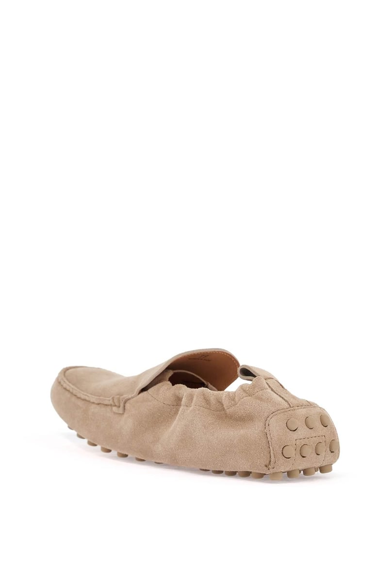 rubber curled suede loafers by Selfnex