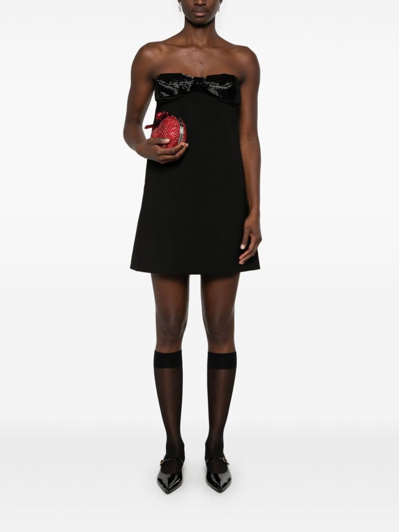 bow detail mini dress by Selfnex