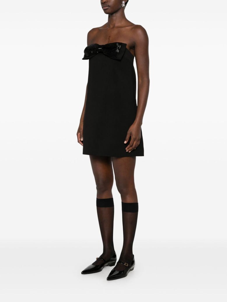 bow detail mini dress by Selfnex