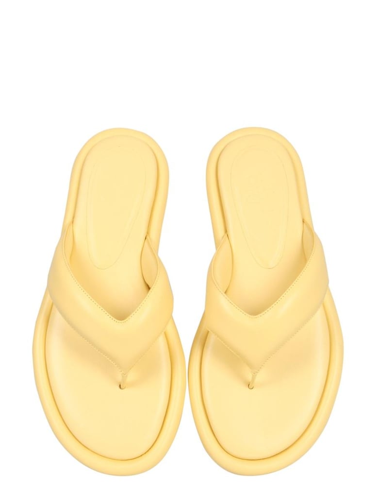 gia 5 puffy flat sandals by Selfnex