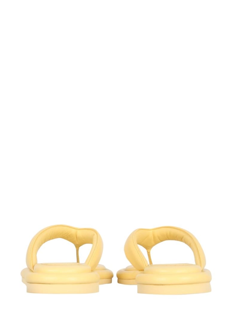 gia 5 puffy flat sandals by Selfnex