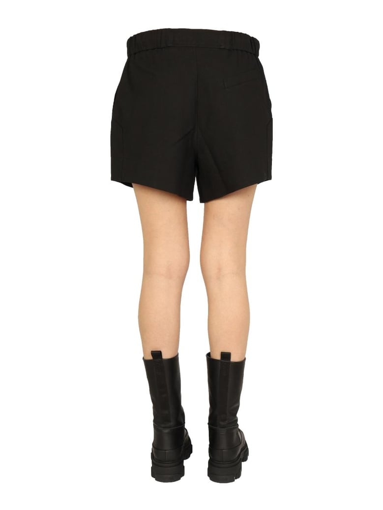 ruffled elastic shorts by Selfnex